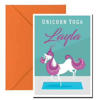 Unicorn Yoga Birthday Card Unicorn Yoga Birthday Card