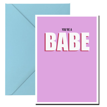 Naughty 338 You're A Babe - Solid Pink Birthday Card Naughty 338 You're A Babe - Solid Pink Birthday Card