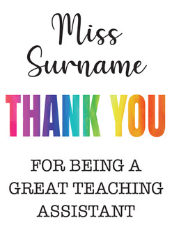 Thank You For Being A Great Teaching Assistant Birthday Card Thank You For Being A Great Teaching Assistant Birthday Card
