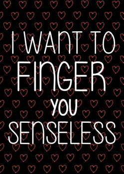 Naughty 175b I Want To Finger You Senseless Birthday Card Naughty 175b I Want To Finger You Senseless Birthday Card