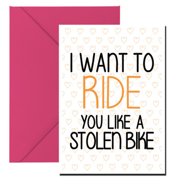 Naughty 176 I Want To Ride You Like A Stolen Bike Birthday Card Naughty 176 I Want To Ride You Like A Stolen Bike Birthday Card