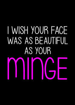 Naughty 180a I Wish Your Face Was As Beautiful As Your Minge Birthday Card Naughty 180a I Wish Your Face Was As Beautiful As Your Minge Birthday Card