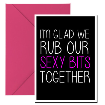 Naughty 183c I'm Glad We Rub Our Sexy Bits Together Birthday Card