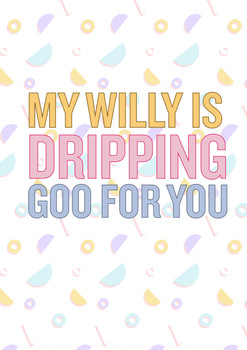 Naughty 217 My Willy Is Dripping Goo For You Birthday Card