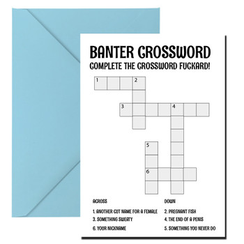 Naughty 24 Banter Crossword Game Birthday Card