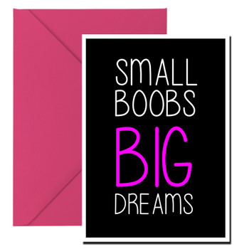 Naughty 246a Small Boobs Big Dreams Birthday Card Naughty 246a Small Boobs Big Dreams Birthday Card