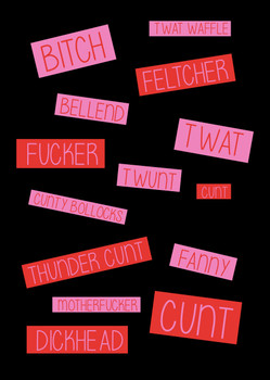 Naughty 254a Sweary Multi (Pink) Birthday Card