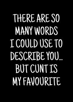 Naughty 274a There Are So Many Words I Could Use To Describe You... But Cunt Is My Favourite Birthday Card Naughty 274a There Are So Many Words I Could Use To Describe You... But Cunt Is My Favourite Birthday Card