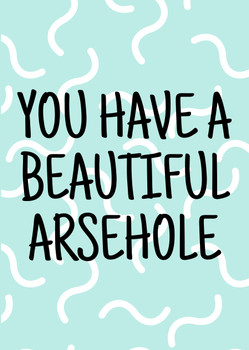 Naughty 322 You Have A Beautiful Arsehole Birthday Card Naughty 322 You Have A Beautiful Arsehole Birthday Card