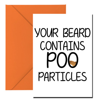 Naughty 394 Your Beard Contains Poo Particles Birthday Card