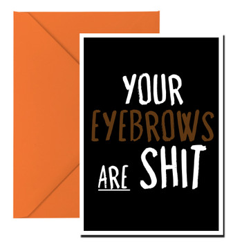 Naughty 397a Your Eyebrows Are Shit Birthday Card