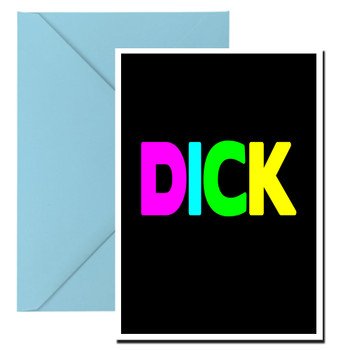 Naughty 78d Dick - Solid Black Birthday Card