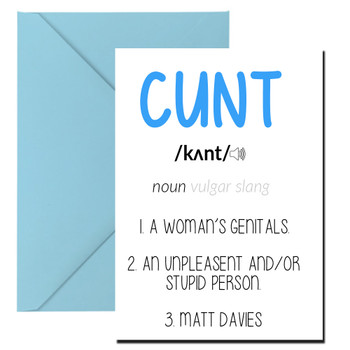 Naughty 85 Definition Of A Cunt Birthday Card