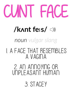 Naughty 87 Definition Of A Cunt Face Birthday Card