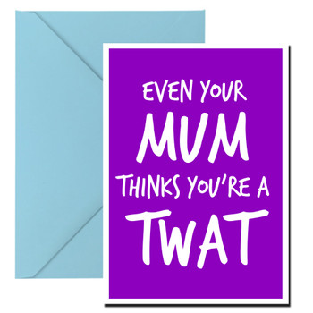 Naughty 97b Even Your Mum Thinks You're A Twat Birthday Card