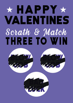 Happy Valentines Scrath & Match Three To Win Blow Job Blow Job Bad Luck Birthday Card
