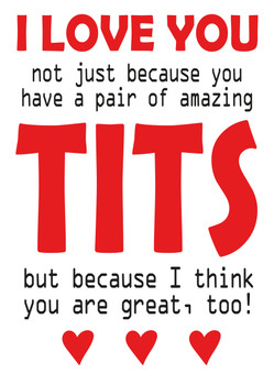 I Love You Not Just Because You Have A Pair Of Amazing Tits But Because I Think You Are Great Too Birthday Card