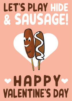 Lets Play Hide & Sausage Happy Valentines Day Birthday Card