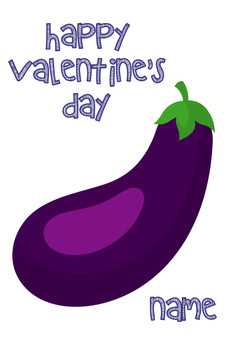 Rm99 Aubergine Emoji Personalised Valentines Card  Birthday Card Rm99 Aubergine Emoji Personalised Valentines Card  Birthday Card