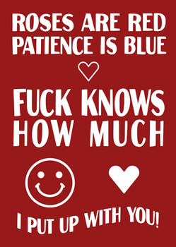 Roses Are Red Patience Is Blue Fuck Knows How Much I Put Up With You Birthday Card Roses Are Red Patience Is Blue Fuck Knows How Much I Put Up With You Birthday Card