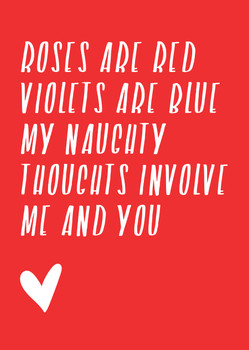 Roses Are Red Violets Are Blue My Naughty Thoughts Involve Me And You Birthday Card Roses Are Red Violets Are Blue My Naughty Thoughts Involve Me And You Birthday Card