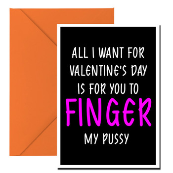 Naughty 10b All I Want For Valentine's Day Is For You To Finger My Pussy Birthday Card