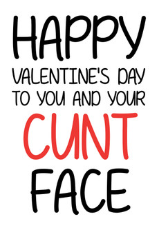 Naughty 123 Happy Valentine's Day To You And Your Cunt Face Birthday Card Naughty 123 Happy Valentine's Day To You And Your Cunt Face Birthday Card