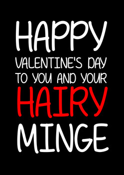Naughty 124a Happy Valentine's Day To You And Your Hairy Minge Birthday Card Naughty 124a Happy Valentine's Day To You And Your Hairy Minge Birthday Card