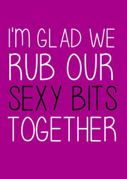 Naughty 183d I'm Glad We Rub Our Sexy Bits Together Birthday Card
