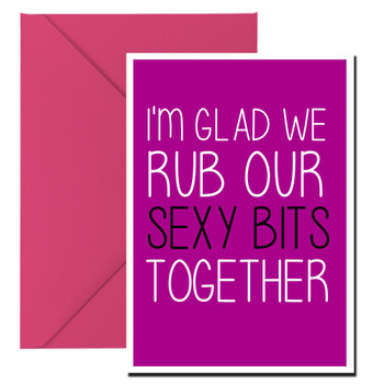 Naughty 183d I'm Glad We Rub Our Sexy Bits Together Birthday Card