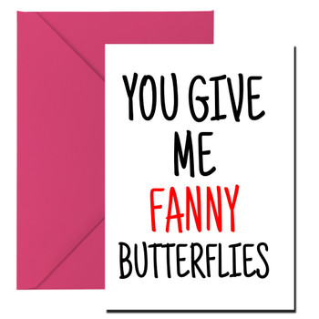 Naughty 321 You Give My Fanny Butterflies Birthday Card Naughty 321 You Give My Fanny Butterflies Birthday Card