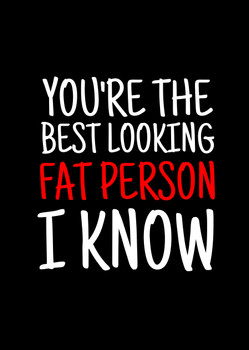 Naughty 386b You're The Best Looking Fat Person I Know Birthday Card
