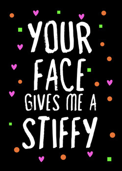 Naughty 398a Your Face Gives Me A Stiffy Birthday Card Naughty 398a Your Face Gives Me A Stiffy Birthday Card