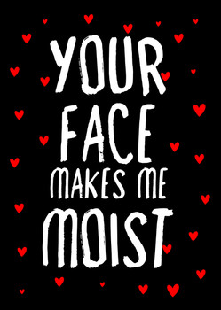 Naughty 400a Your Face Makes Me Moist Birthday Card Naughty 400a Your Face Makes Me Moist Birthday Card