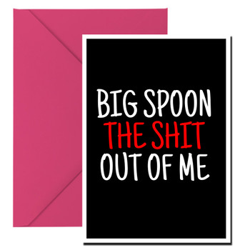 Naughty 417a Big Spoon The Shit Out Of Me Birthday Card
