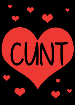 Naughty 81b Cunt Heart (Red) Birthday Card Naughty 81b Cunt Heart (Red) Birthday Card