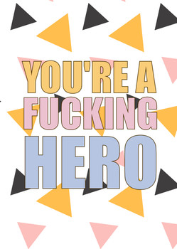 Naughty 345 You're A Fucking Hero Birthday Card Naughty 345 You're A Fucking Hero Birthday Card
