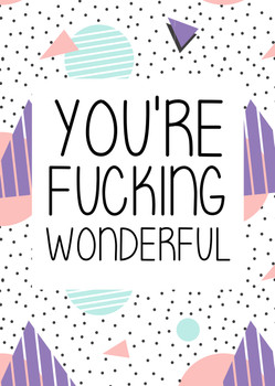 Naughty 361 You're Fucking Wonderful Birthday Card Naughty 361 You're Fucking Wonderful Birthday Card