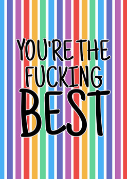 Naughty 390 You're The Fucking Best Birthday Card Naughty 390 You're The Fucking Best Birthday Card