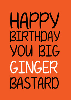 Naughty 121a Happy Birthday You Big Ginger Bastard Birthday Card Naughty 121a Happy Birthday You Big Ginger Bastard Birthday Card