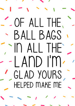 Naughty 220 Of All The Ball Bags In All The Land I'm Glad Yours Helped Make Me Birthday Card Naughty 220 Of All The Ball Bags In All The Land I'm Glad Yours Helped Make Me Birthday Card