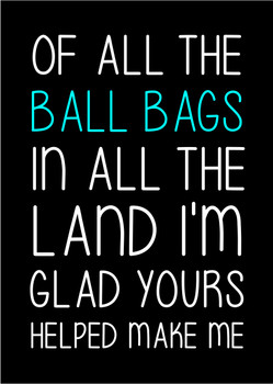 Naughty 220b Of All The Ball Bags In All The Land I'm Glad Yours Helped Make Me Birthday Card Naughty 220b Of All The Ball Bags In All The Land I'm Glad Yours Helped Make Me Birthday Card