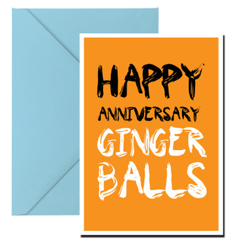 Naughty 441b Happy Anniversary Ginger Balls Birthday Card Naughty 441b Happy Anniversary Ginger Balls Birthday Card