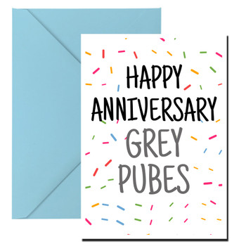 Naughty 444 Happy Anniversary Grey Pubes Birthday Card Naughty 444 Happy Anniversary Grey Pubes Birthday Card