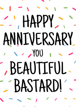 Naughty 447 Happy Anniversary You Beautiful Bastard Birthday Card Naughty 447 Happy Anniversary You Beautiful Bastard Birthday Card