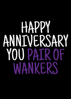 Naughty 450a Happy Anniversary You Pair Of Wankers Birthday Card Naughty 450a Happy Anniversary You Pair Of Wankers Birthday Card