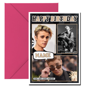 Justin Bieber Mc1184 Birthday Card Justin Bieber Mc1184 Birthday Card