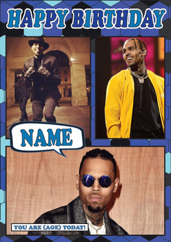Chris Brown Celebrity Fan Birthday Card
