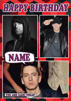 Eminem Celebrity Fan Birthday Card Eminem Celebrity Fan Birthday Card