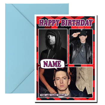 Eminem Celebrity Fan Birthday Card Eminem Celebrity Fan Birthday Card